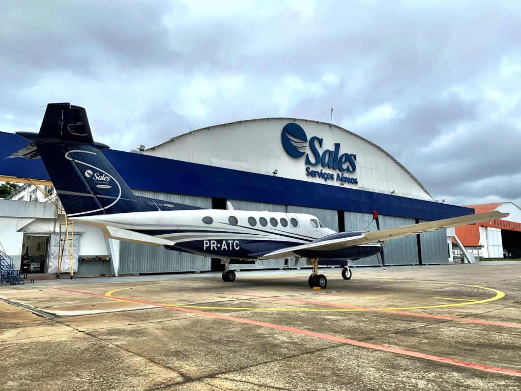 Imagem mostra uma das melhores aeronaves da Sales.