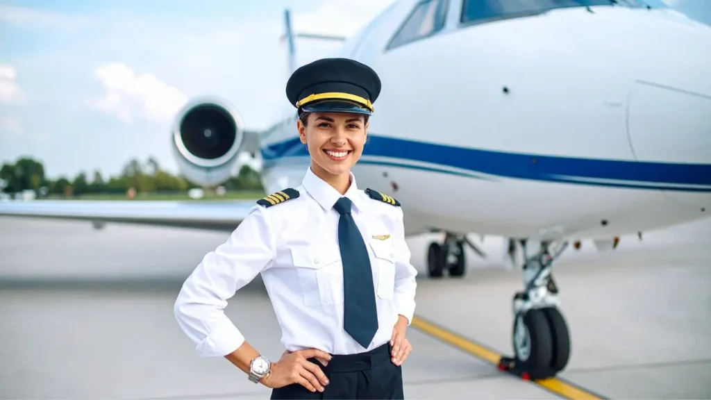 Táxi aéreo vale a pena? Quando compensa mais que voo comercial Comissária de bordo em frente a uma aeronave, a serviço do táxi aéreo.